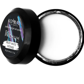Gel constructor Premium Komilfo Milky White Intense, Blanco lechoso Intenso, 50 g