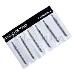 Kit de 6 fresas Rojas Bala, Ø1.6 mm, FA40R016/4, grano suave, Staleks