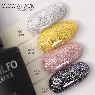 Esmalte Permanente Glow Attack 002 Komilfo, Dorado Holográfico, 8 ml
