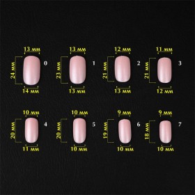 Tips de gel Komilfo Sofast Nude Soft Square Medium, 300 uds, 15 medidas