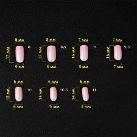 Tips de gel Komilfo Sofast Nude Soft Square Medium, 300 uds, 15 medidas