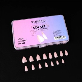 Tips de gel Komilfo Sofast Nude Almond Short, 360 uds, 15 medidas