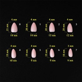 Tips de gel Komilfo Sofast Nude Almond Short, 360 uds, 15 medidas