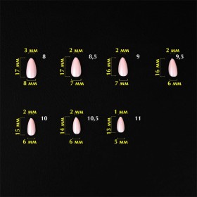 Tips de gel Komilfo Sofast Nude Almond Short, 360 uds, 15 medidas