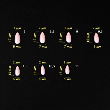 Tips de gel Komilfo Sofast Nude Almond Short, 360 uds, 15 medidas