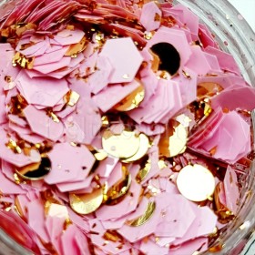 Lentejuelas con potal Mix 45, Rosa, Diferentes tamaños