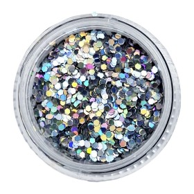 Lentejuelas 16, Plata multicolor, 1 mm
