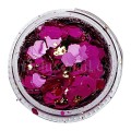 Lentejuelas con potal Mix 37, Fucsia, Diferentes tamaños