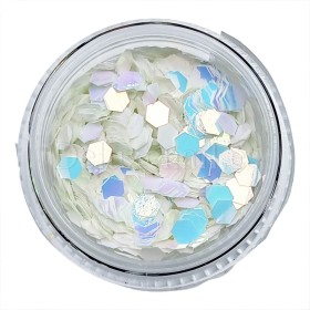Lentejuelas 011, Blanco multicilor, 2,5 mm