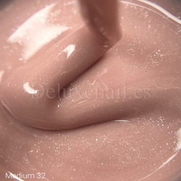 Gel constructor Dark Medium Gel 32, Beige con micro brillo, 15 ml