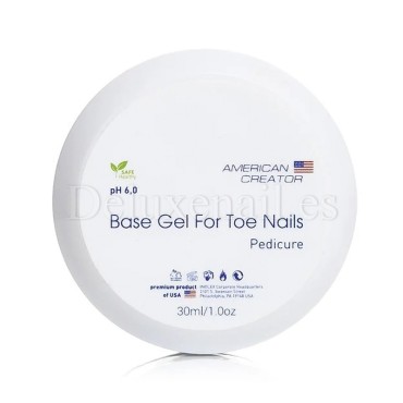 Base Gel for Toenails American Creator, Base Elástica para Pedicura, Transparente, 30 ml