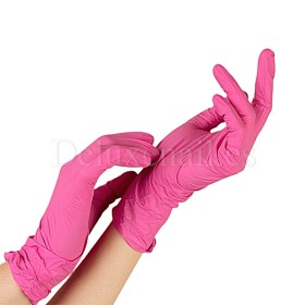 Guantes de nitrilo sin polvo Rubberex G.Touch 3,5 g, talla S, rosa, 100 uds