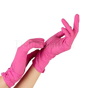 Guantes de nitrilo sin polvo Rubberex G.Touch 3,5 g, talla S, rosa, 100 uds