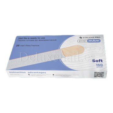 DWCE-20-150/25w - KIT Limas Fundas Desechables suaves PapmAm Blancas Sobre Base De Madera Staleks Expert, 150 Gr., 25 uds