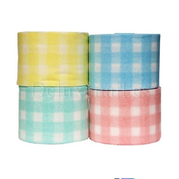 Toallas desechables en rollo, Blanco con rosa, 20x20 cm, 100 Uds.