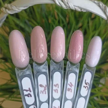 Gel constructor Dark Medium Gel 33, Rosa claro con micro brillo, 15 ml
