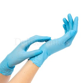 Guantes de nitrilo sin polvo Rubberex G.Touch 3,5 g, talla L, azul, 100 uds