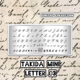 Placa Pequeña Letter 3 Taki Da