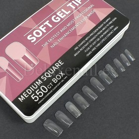 Tips de gel Medium Square, 550 uds, 11 medidas