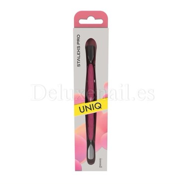 PQ-10/1 - Empuja cutículas con mango de silicona Staleks Pro UNIQ