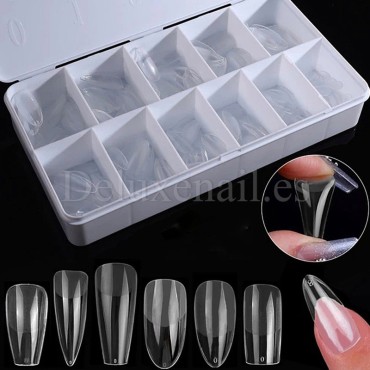 Tips de gel Long Coffin, 550 uds, 11 medidas