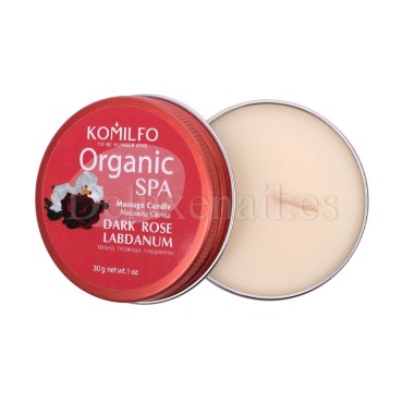 Vela para masaje Komilfo, Rosa Oscura Labdamun, 30 gr