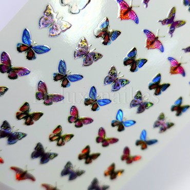 Pegatina adhesiva Holográfica D3704, Mariposas