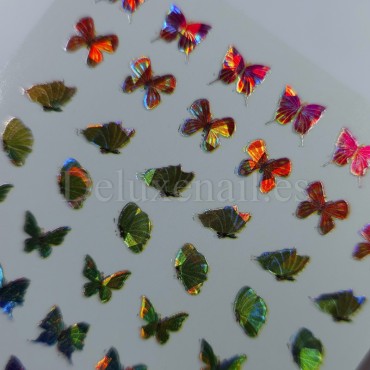 Pegatina adhesiva Holográfica D3711, Mariposas