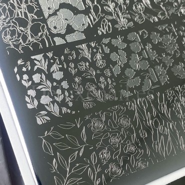 Placa Grande 10 Darstamp Floral