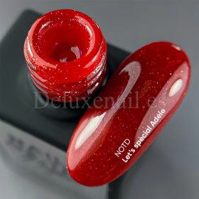 Esmalte Permanente Let’s special Adele NAILSOFTHEDAY, Rojo con purpurina, 10 ml