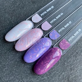 Potal Base 06 NAILSOFTHEDAY, base decorativa, rosa con trozos de foil cobre, 10 ml