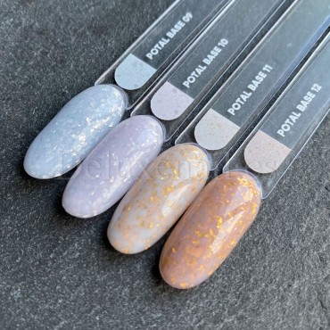 Potal Base 09 NAILSOFTHEDAY, base decorativa, gris lechoso con trozos de foil plateado, 10 ml