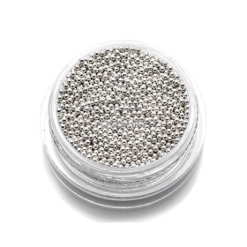 Microbolitas caviar metálicas, Plata, 0,6-0,8 mm