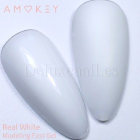 Fast Gel Real White Amokey, gel constructor de color, 15 gr