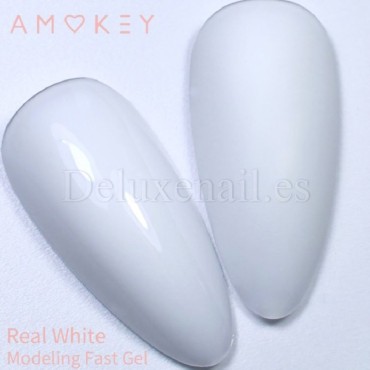 Fast Gel Real White Amokey, gel constructor de color, 15 gr