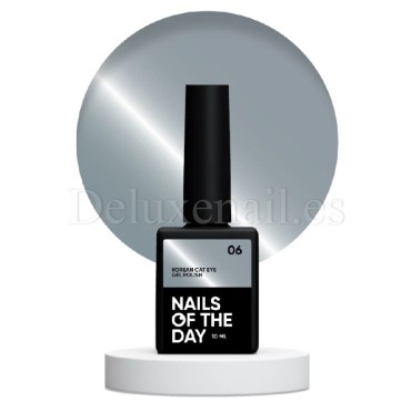 Esmalte permanente Korean cat eye 06 NAILSOFTHEDAY, Plateado, 10 ml