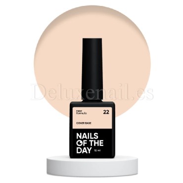 Cover Base 22 NAILSOFTHEDAY, base de color melocotón muy claro, 10 ml