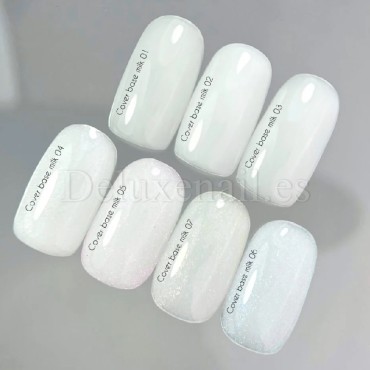 Cover Base Milk Shimmer 07 NAILSOFTHEDAY, base camuflaje, blanco lechoso con micro brillo dorado, 30 ml