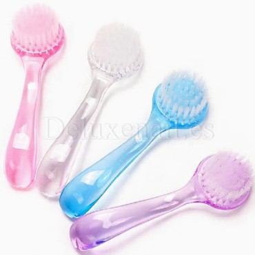 Cepillo suave redondo para manicura con tapa, Morado, 1 ud