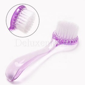 Cepillo suave redondo para manicura con tapa, Morado, 1 ud