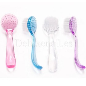 Cepillo suave redondo para manicura con tapa, Morado, 1 ud