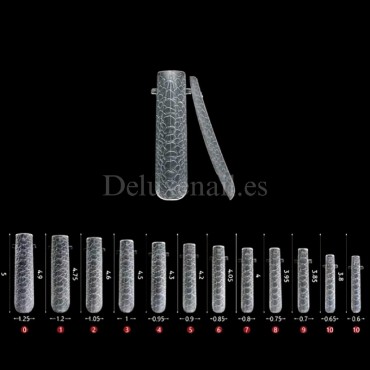 Tips dual system Snake Finger tip plastic form NO.11-2, 120 uds, 10 medidas, patrón serpiente