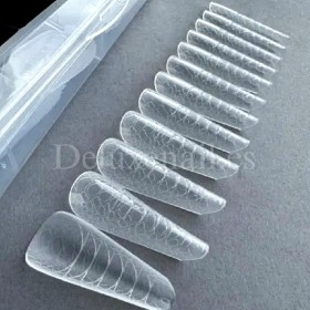 Tips dual system Snake Finger tip plastic form NO.18-2, 120 uds, 10 medidas, patrón serpiente