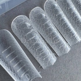 Tips dual system Snake Finger tip plastic form NO.18-2, 120 uds, 10 medidas, patrón serpiente