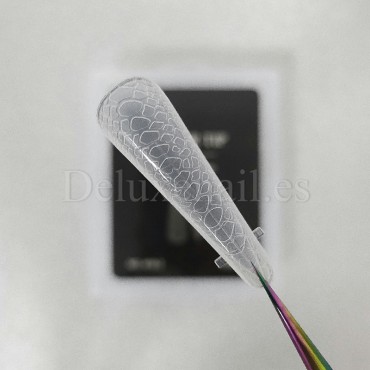 Tips dual system Snake Finger tip plastic form NO.18-2, 120 uds, 10 medidas, patrón serpiente