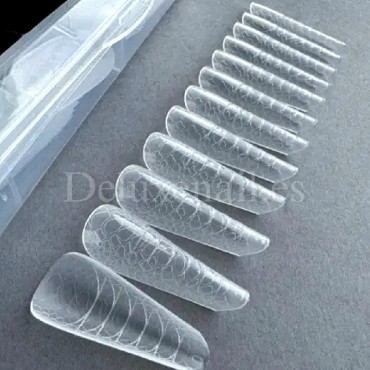Tips dual system Snake Finger tip plastic form NO.21-2, 120 uds, 10 medidas, patrón serpiente
