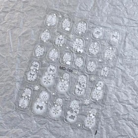 Pegatina adhesiva MO-166, blanco