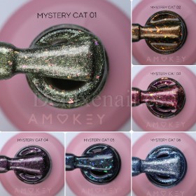 Mystery Cat 02 DE LA RO, esmalte permanente ojo de gato con trozos de foil multicolor, marrón, 10 ml