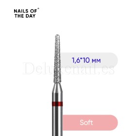 Fresa Roja Aguja NAILSOFTHEDAY, Ø1.6 mm, grano suave