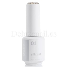 Esmalte permanente Silk Cat 01 Easy, Oro Blanco, 7,5 ml